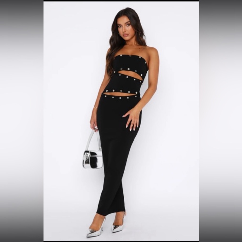 White Fox Boutique Black Midi Dress
